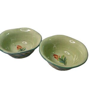 Gail Pittman Provence Soup or Cereal Bowl with Laurel Garland & Flowers VTG